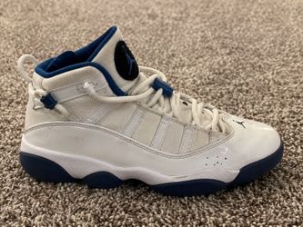 Jordan 6 Rings White/Blue Basketball Shoes – Size 9.5 – Good Condition