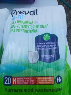 New Prevail Nu-Fit Adult Underwear M Heavy Absorbency Breathable, NUU-512, 60 Ct
