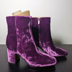 Sam Edelman Codie Deep Orchid Side Zipper Squared Toe Fashion Ankle Boots Sz 8