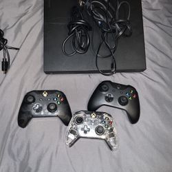 Xbox One X with 3 Controllers 