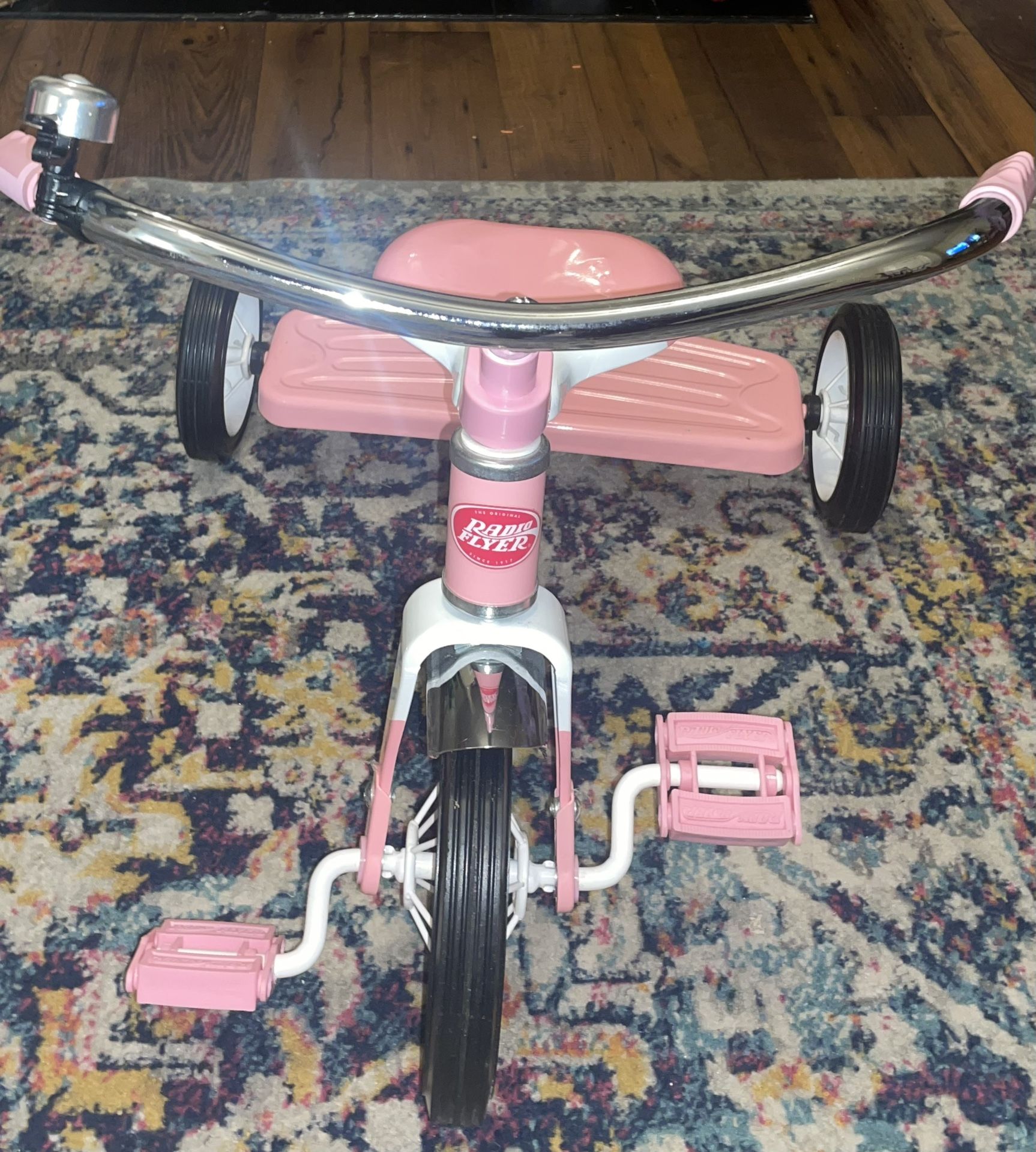 Pink Radio Flyer Kids Classic Steel Framed Tricycle with Handlebar Bell