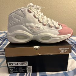 Reebok Question Mid “Pink Toe” Size 11.5