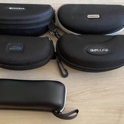 Lot of 5 Empty Sunglasses Cases- protective eyewear holders, assorted styles
