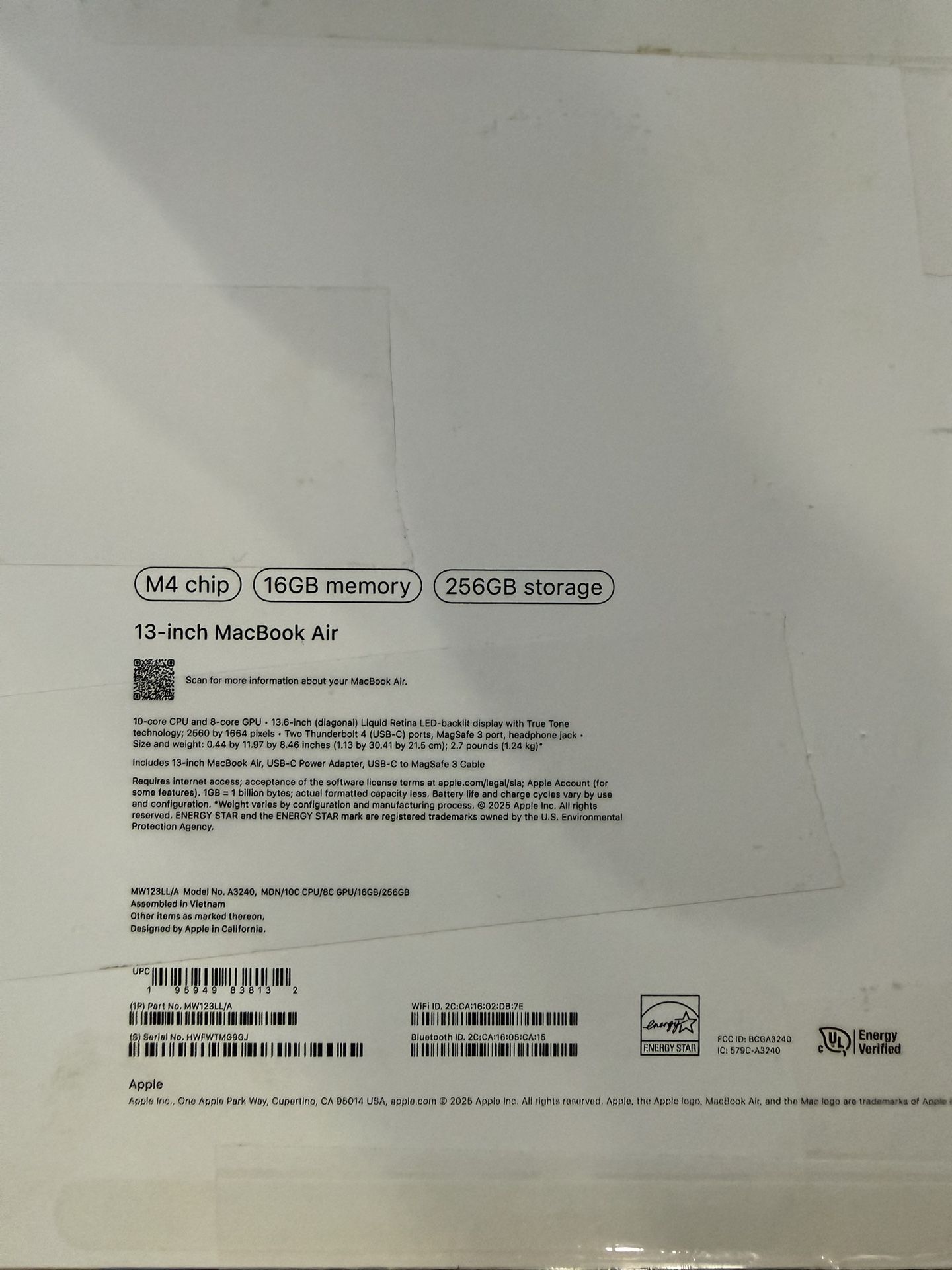 Apple 2025 MacBook Air 13-inch Laptop with M4 chip: Built for Apple Intelligence, 13.6-inch Liquid Retina Display, 16GB Unified Memory, 256GB SSD Stor