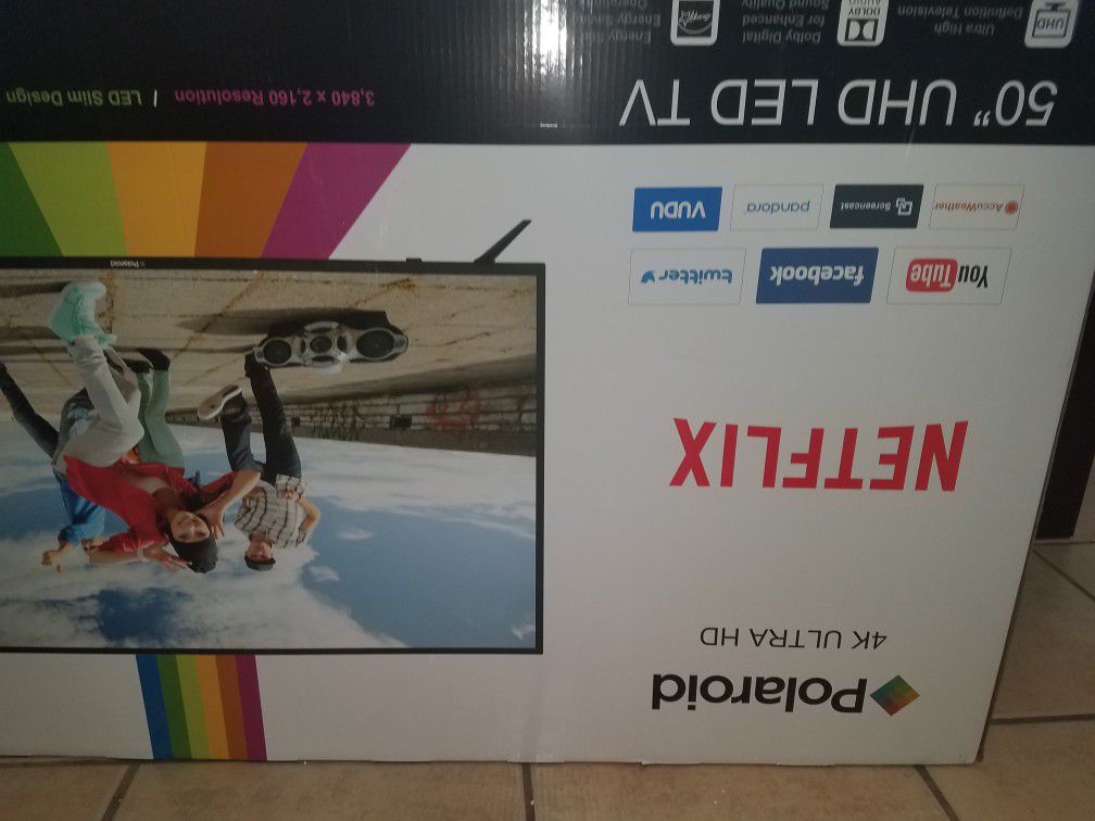 Polaroid 50 in. TV NEW 350.00 or best offer cash only