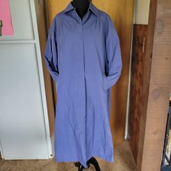 Vintage Women's Windsor Bay Navy Long Trench Coat Size 17/18 Zip Out Lining