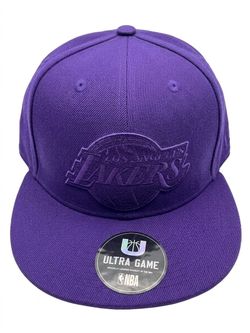 NBA Ultra Game LA Los Angeles Lakers Snapback Hat Purple Tonal Cap OSFM Used