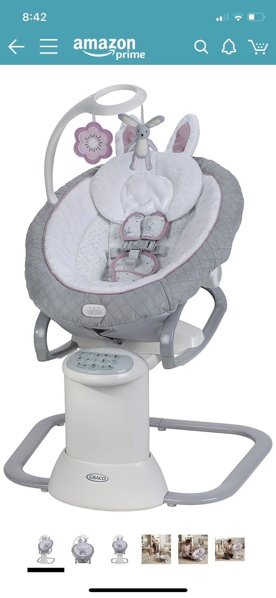 Graco EveryWay Soother Baby Swing with Removable Rocker, Josephine