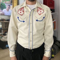 Vintage Western H Bar C Embroidered Collared Shirt 