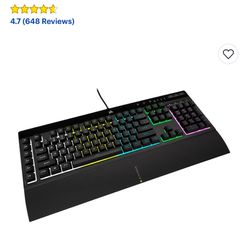 CORSAIR - K55 RGb Pro rull-size Wired Dome Membrane Gaming Keyboard