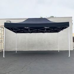 $145 (New) Heavy duty 10x15 ft outdoor ez pop up canopy party tent instant shade w/ carry bag (black, red)