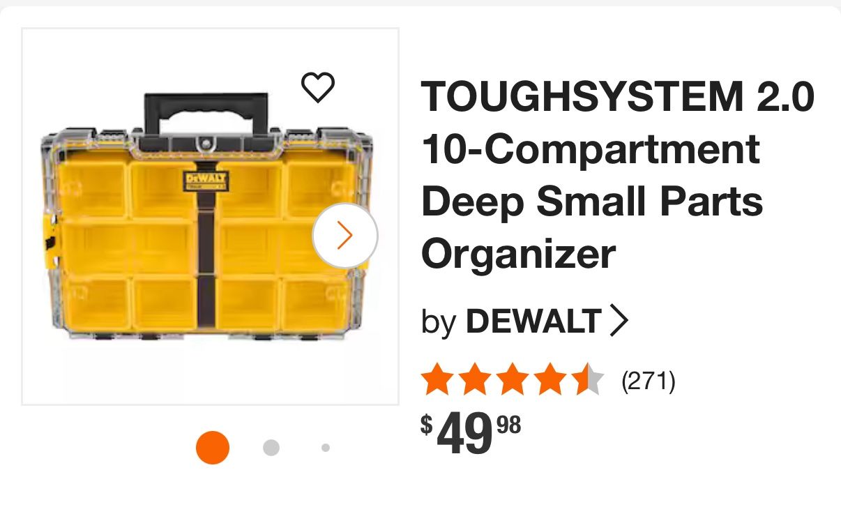 Dewalt Tough System 2.0 Storage Bin / Organizer