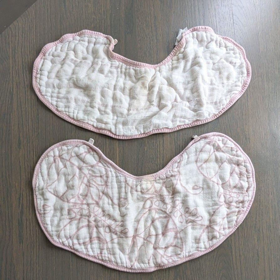 aden + anais Burpy Bib, 100% Cotton Muslin, Multi-Use Burp Cloth and Bib, Pink