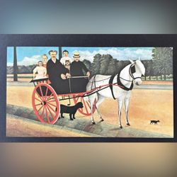 LA CHARRETTE DU PERE JUNIET Henri Rousseau Fine Art Print Original 1975 Vintage COA Certificate of Authenticity Antique Italy Printed Collectible Fre