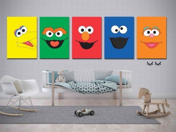 Sesame Street acrylic canvas made on order