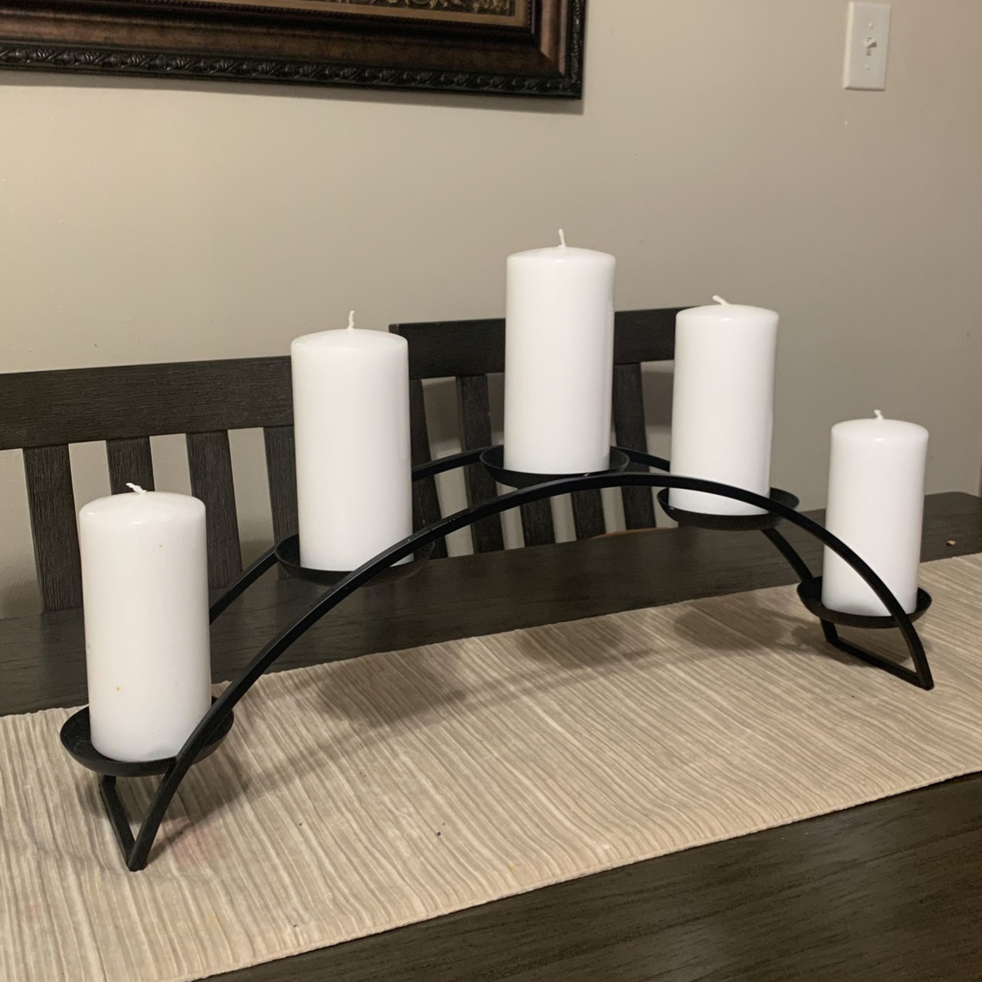 Center Table Decor With 5 Candles