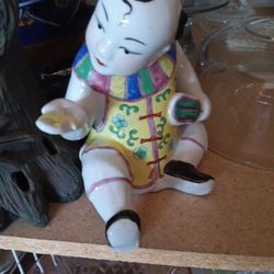 $8 Baby Buddha 1970 Asian Kutani Porcelain 6" Tall 