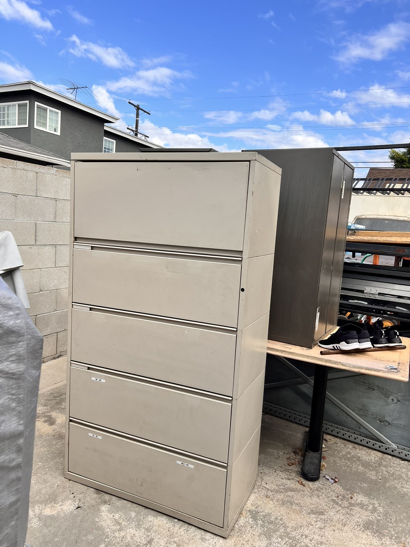 Meridian File Cabinet Almond Color 5 drawer 