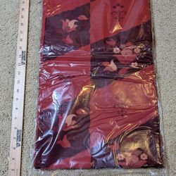 Red Floral Checkerboard Kimono Obi