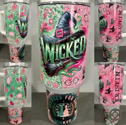 Wicked Inspired "Good vs Evil Glitter”- Hot/Cold Tumbler - Multiple Sizes Available!