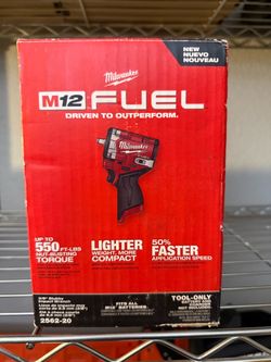 Milwaukee M12 FUEL 12V Lithium-Ion Brushless Cordless Stubby 3/8 in. Impact Wrench (Tool-Only)