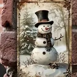 Snowman Metal Wall Decor