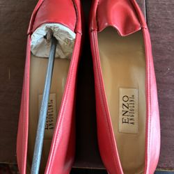 Enzo Angiolini NWT Women’s Nantucket Red Leather Loafers Size 9