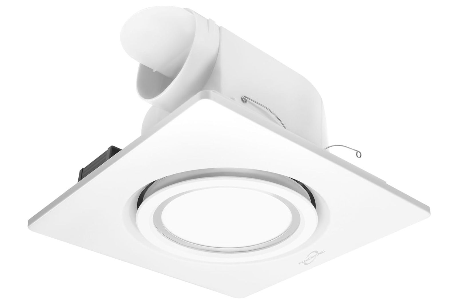 Bathroom Exhaust Ventilation with Light,164 CFM 0.7Sones Quiet Ceiling Mount Ventilation Fan,6000K 12W LED,White,110V Vent Fan Ceiling (6000K LED Ligh