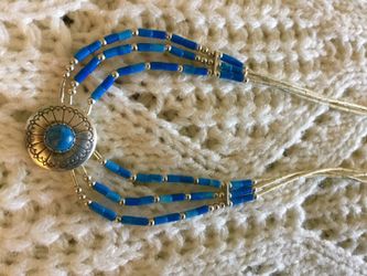 Silver Jewelry with Blue beads /Albuquerque East design 🎆💙