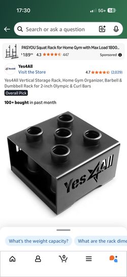 Yes4all Vertical Storage Rack 2”