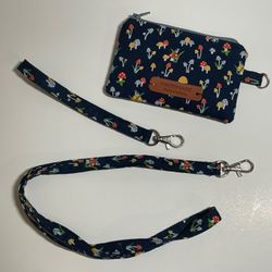 Removable Straps Small Wallet Card Holder Cute Mushrooms 