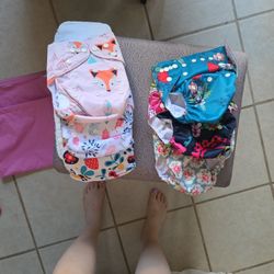 6x Cloth Diapers With Inserts