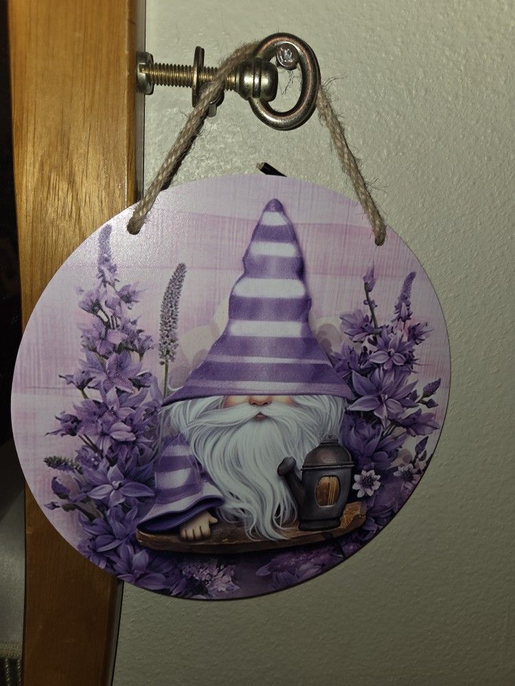Elf Troll Purple Fliwers Wall Plaque