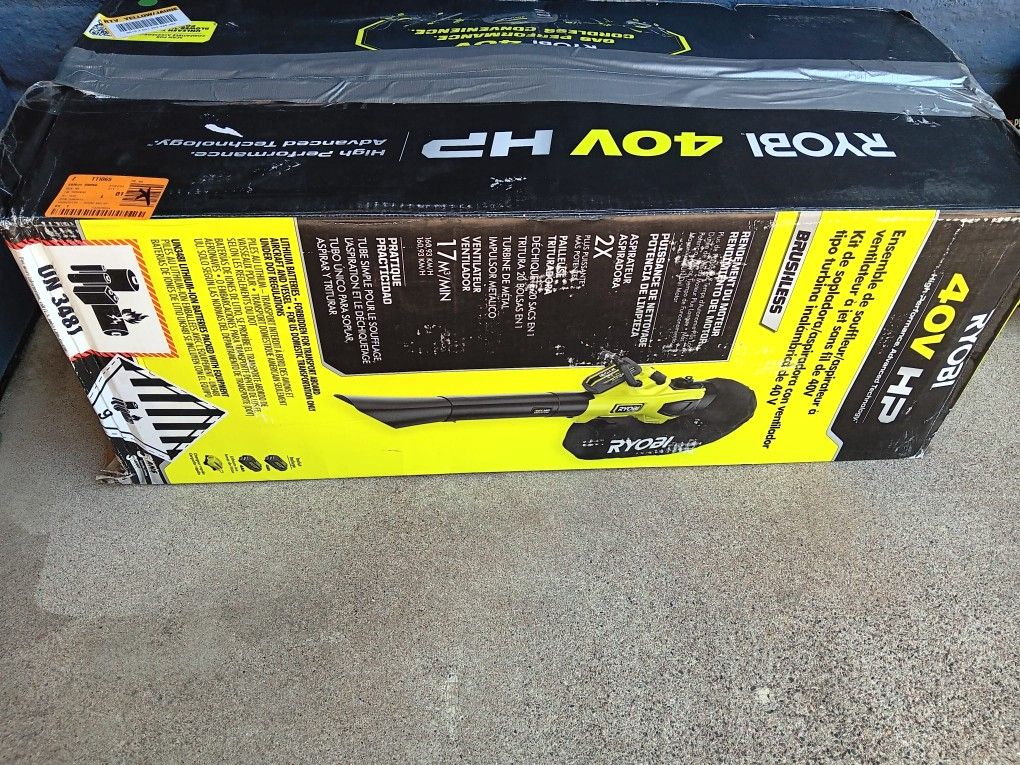 LEAF BLOWER/VACUUM RYOBI 40V