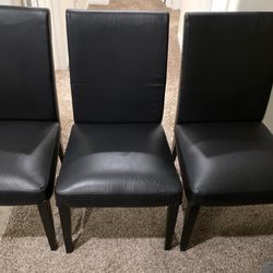 3x IKEA Henriksdal Leather Dining Chairs