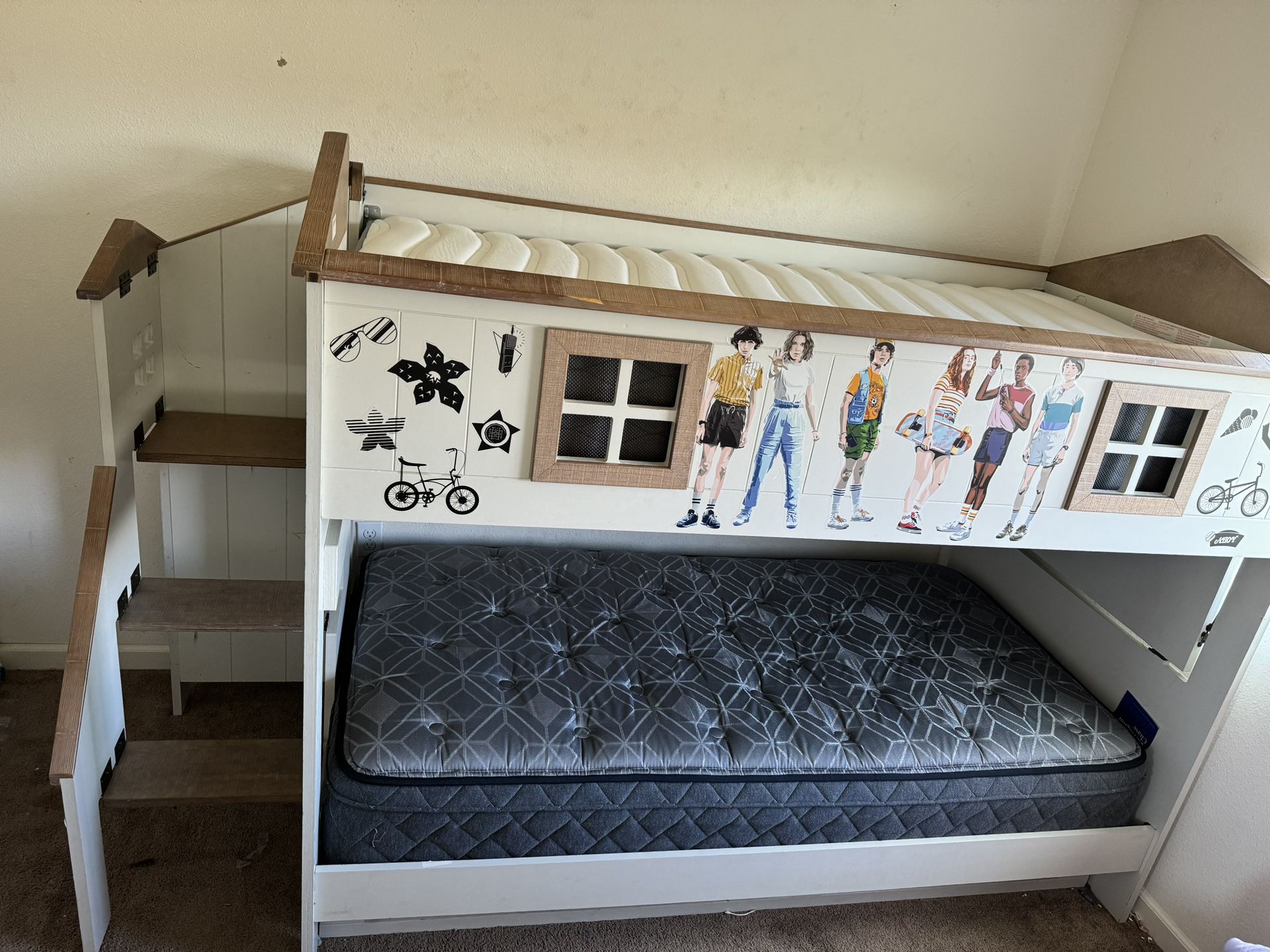 Wood Bunk Bed!!! And Two Mattresses!!! Price Drop $300!!! Firm 