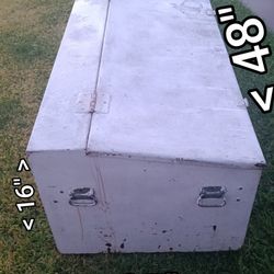  Large Solid metal toolbox,  job site box,  industrial storage with swivel wheels and handles  48x25x16 