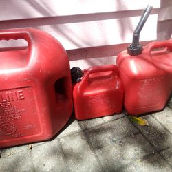 3 Gas Containers....1, 2, And 5 Gallons