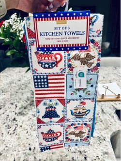 NWT Envogue Set of 3 Kitchen Towels - Patriotic