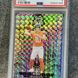 💣 2024 Bo Nix ROOKIE Mosaic Prizm  PSA 9 !! 💥
