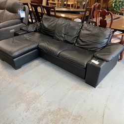 Black Faux Leather L Shaped Couch Sofa Sectional (in Store) 