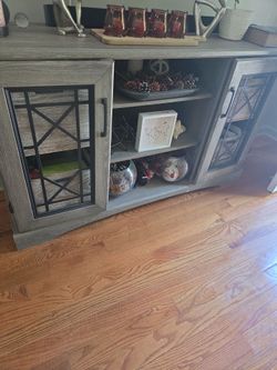Grey TV console/side bar