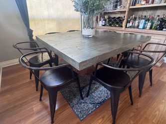 Custom Dining Table and Bistro Chairs