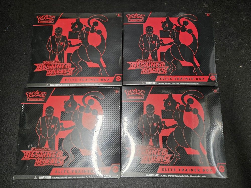 (4) Pokemon Destined Rivals ETB Sealed