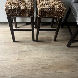 Pair of Pottery Barn Counter Stool 26.5 Inch High Sea Grass