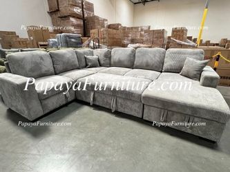 NEW LARGE U Shaped Sectional Sofa and STORAGE CHAISE Lounge SET Convertible Pullout Sleeper Bed Pull out Sofa bed Ashley Style Couch Discount BIG SALE