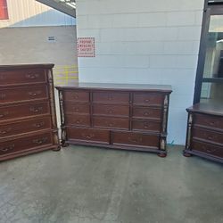 Cherry Bedroom Set/ Delivery Available For A Fee 