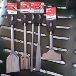 Milwaukee 1/2" SDS PULSE Chisels Bits Brand New.$100 For All.