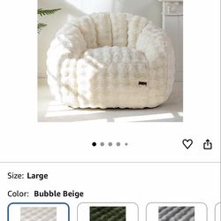 Giant Bean Bag Chair for Adults, Stuffed Shell-Shaped Large Bean Bag Couch, Cozy Living Room Chair with Filler, Floor Sofa Lazy Sofa for Bedroom Livin