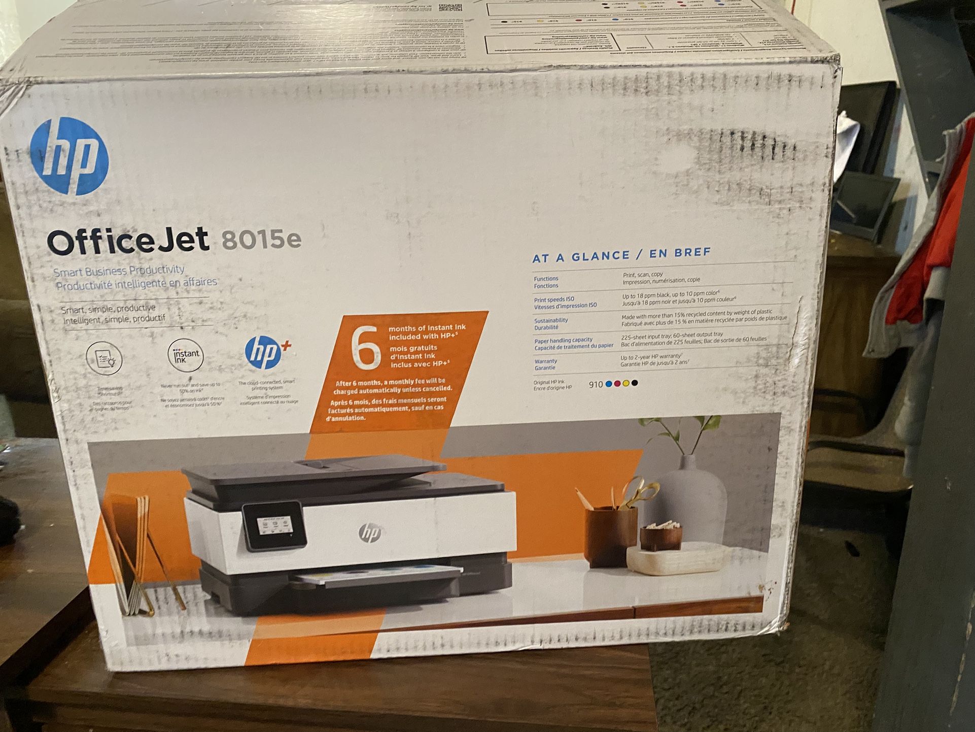 Office Jet Printer Comes With Box ink installed in extra ink brand new